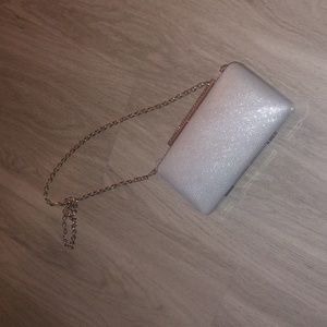 Clutch Purse Metallic Silver